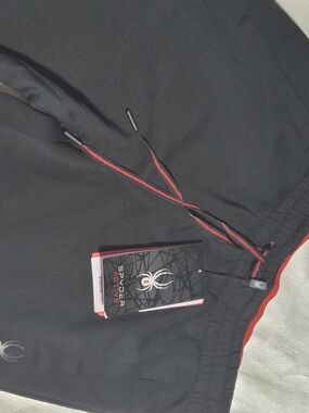 Spyder Active Black Athletic Shorts with Red Trim